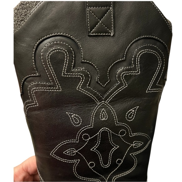 Deadstock Y2K Kenneth Cole Reaction Cos I’m Hot Cowboy Boots Black Leather 7.5 - Picture 14 of 15